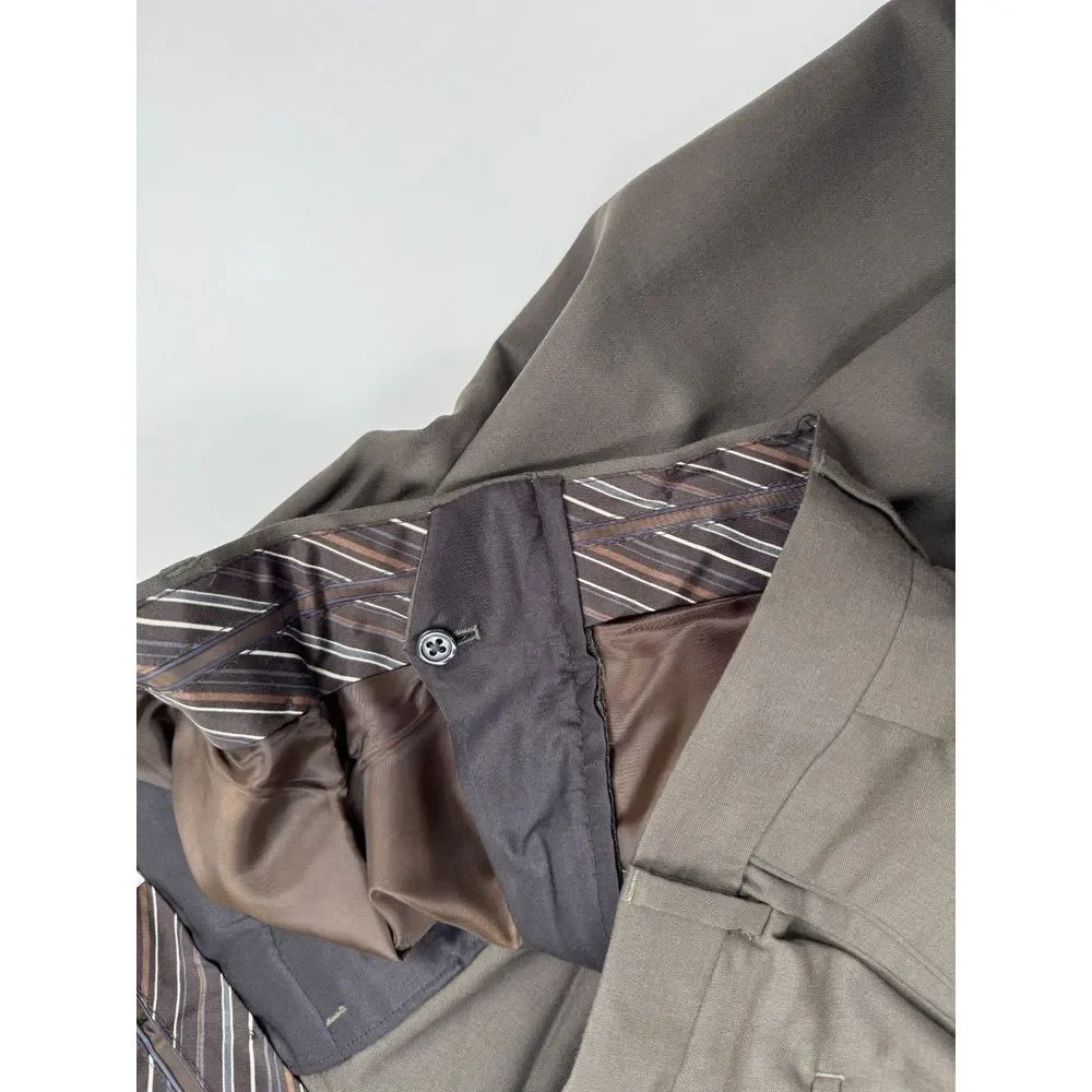 Louis Raphael Luxe Mario Pleated Wool Pant Mens 44 x32 NWT Extended Waist Pocket